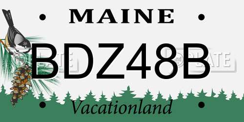 BDZ48B Maine License Plate
