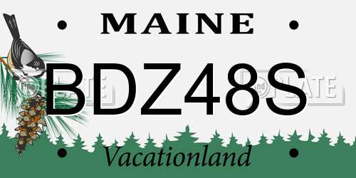 BDZ48S Maine License Plate