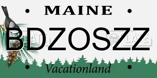 BDZOSZZ Maine License Plate