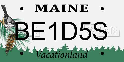 BE1D5S Maine License Plate