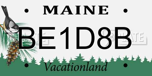 BE1D8B Maine License Plate