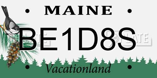 BE1D8S Maine License Plate
