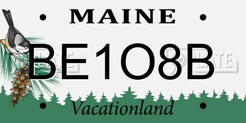 BE1O8B Maine License Plate