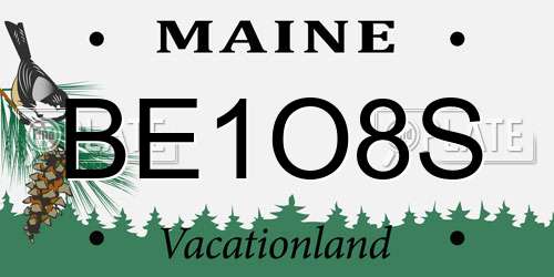 BE1O8S Maine License Plate