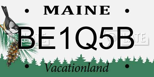 BE1Q5B Maine License Plate