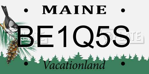 BE1Q5S Maine License Plate