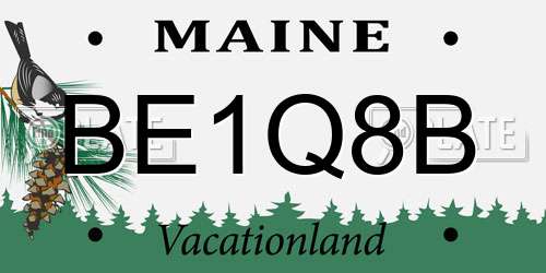BE1Q8B Maine License Plate