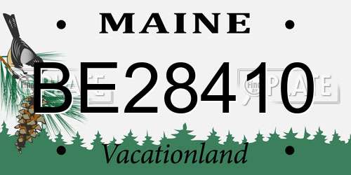 BE28410 Maine License Plate
