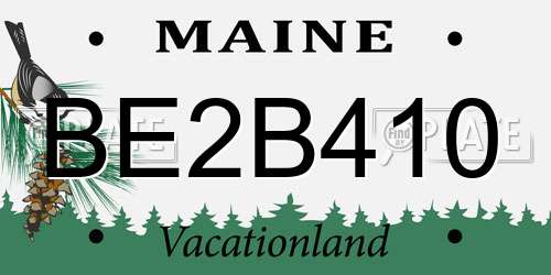 BE2B410 Maine License Plate