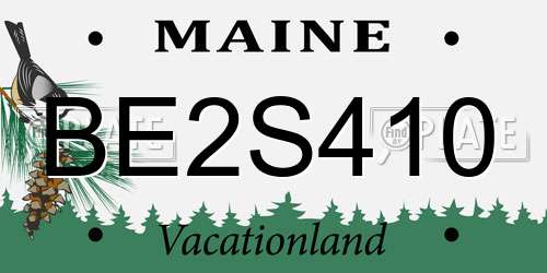 BE2S410 Maine License Plate