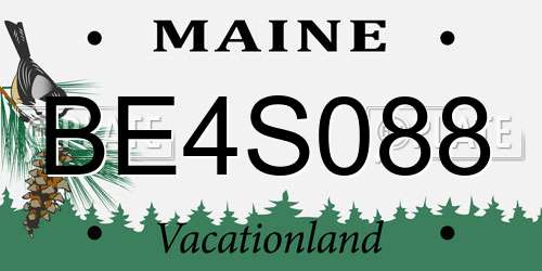 BE4S088 Maine License Plate