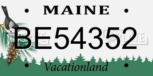 BE54352 Maine License Plate