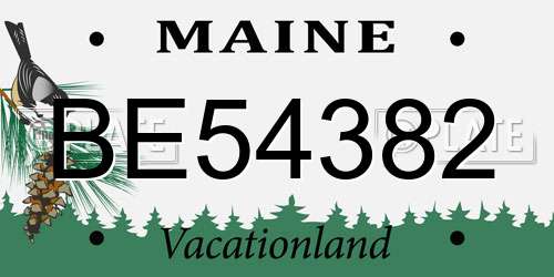 BE54382 Maine License Plate