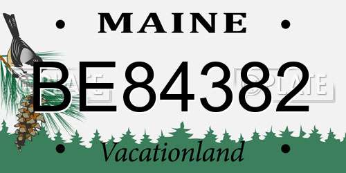 BE84382 Maine License Plate
