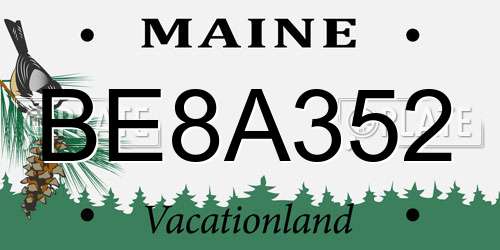 BE8A352 Maine License Plate