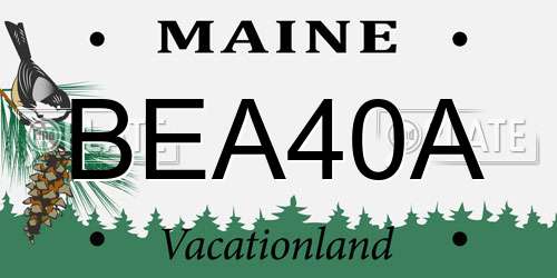 BEA40A Maine License Plate