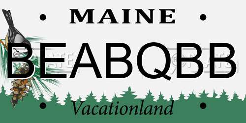 BEABQBB Maine License Plate