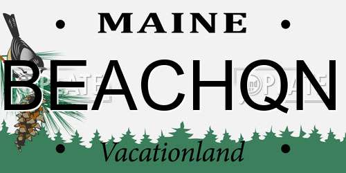 BEACHQN Maine License Plate