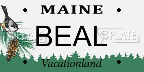BEAL Maine License Plate