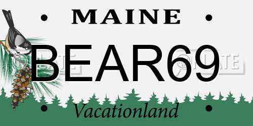 BEAR69 Maine License Plate