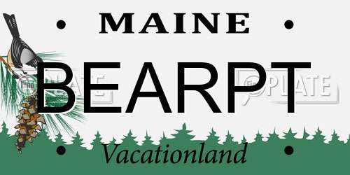 BEARPT Maine License Plate