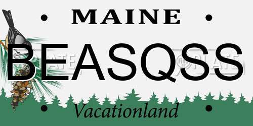 BEASQSS Maine License Plate