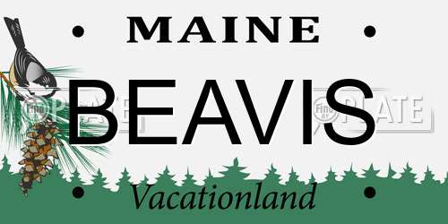 BEAVIS Maine License Plate