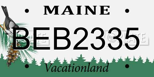 BEB2335 Maine License Plate