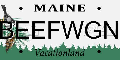BEEFWGN Maine License Plate