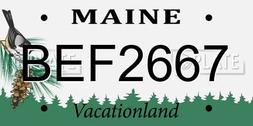 BEF2667 Maine License Plate