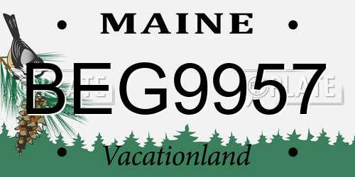 BEG9957 Maine License Plate