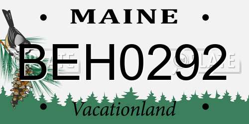 BEH0292 Maine License Plate