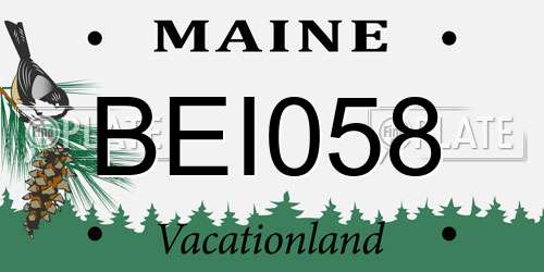 BEI058 Maine License Plate