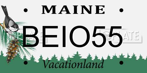 BEIO55 Maine License Plate