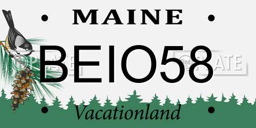 BEIO58 Maine License Plate