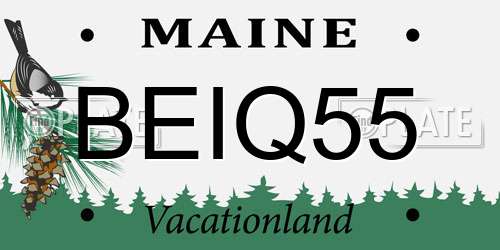 BEIQ55 Maine License Plate