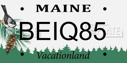BEIQ85 Maine License Plate