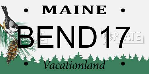 BEND17 Maine License Plate