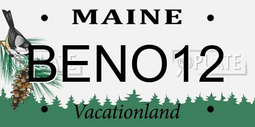 BENO12 Maine License Plate