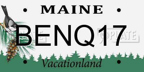 BENQ17 Maine License Plate