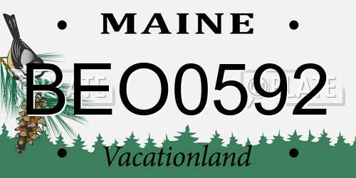 BEO0592 Maine License Plate