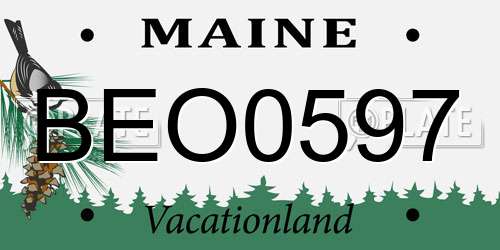BEO0597 Maine License Plate