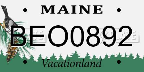 BEO0892 Maine License Plate