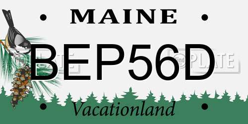 BEP56D Maine License Plate