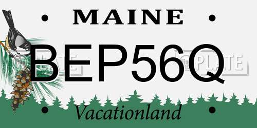 BEP56Q Maine License Plate