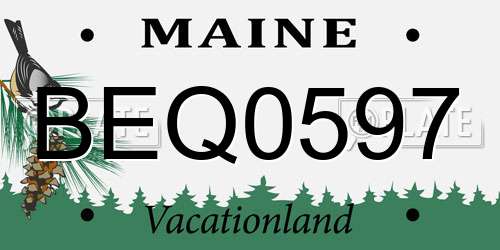 BEQ0597 Maine License Plate