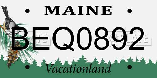 BEQ0892 Maine License Plate