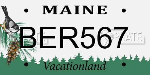 BER567 Maine License Plate