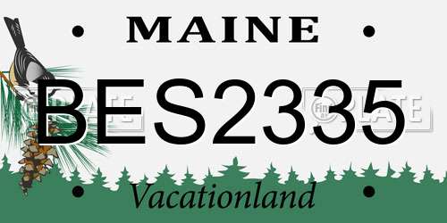 BES2335 Maine License Plate