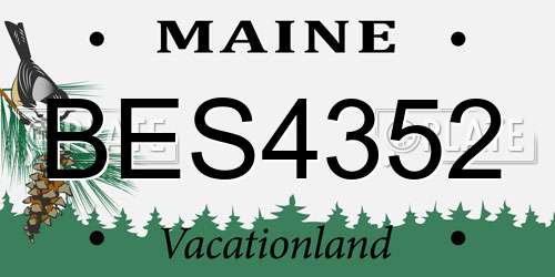 BES4352 Maine License Plate